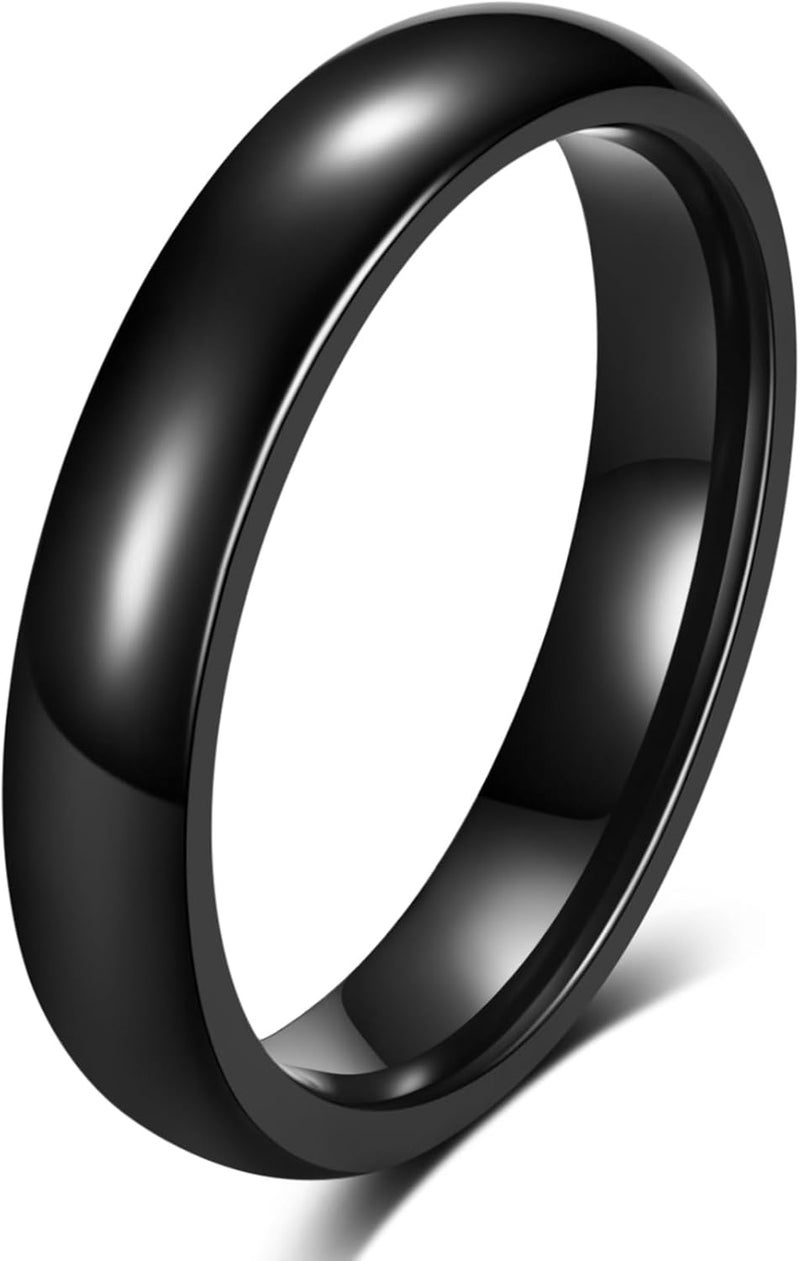 VQYSKO Tungsten Wedding Band Ring for Men Women | 2mm 4mm 6mm 8mm Gold Domed Tungsten Wedding Band Ring for Men Women High Polish Comfort Fit | Size 5-14 - Image 1